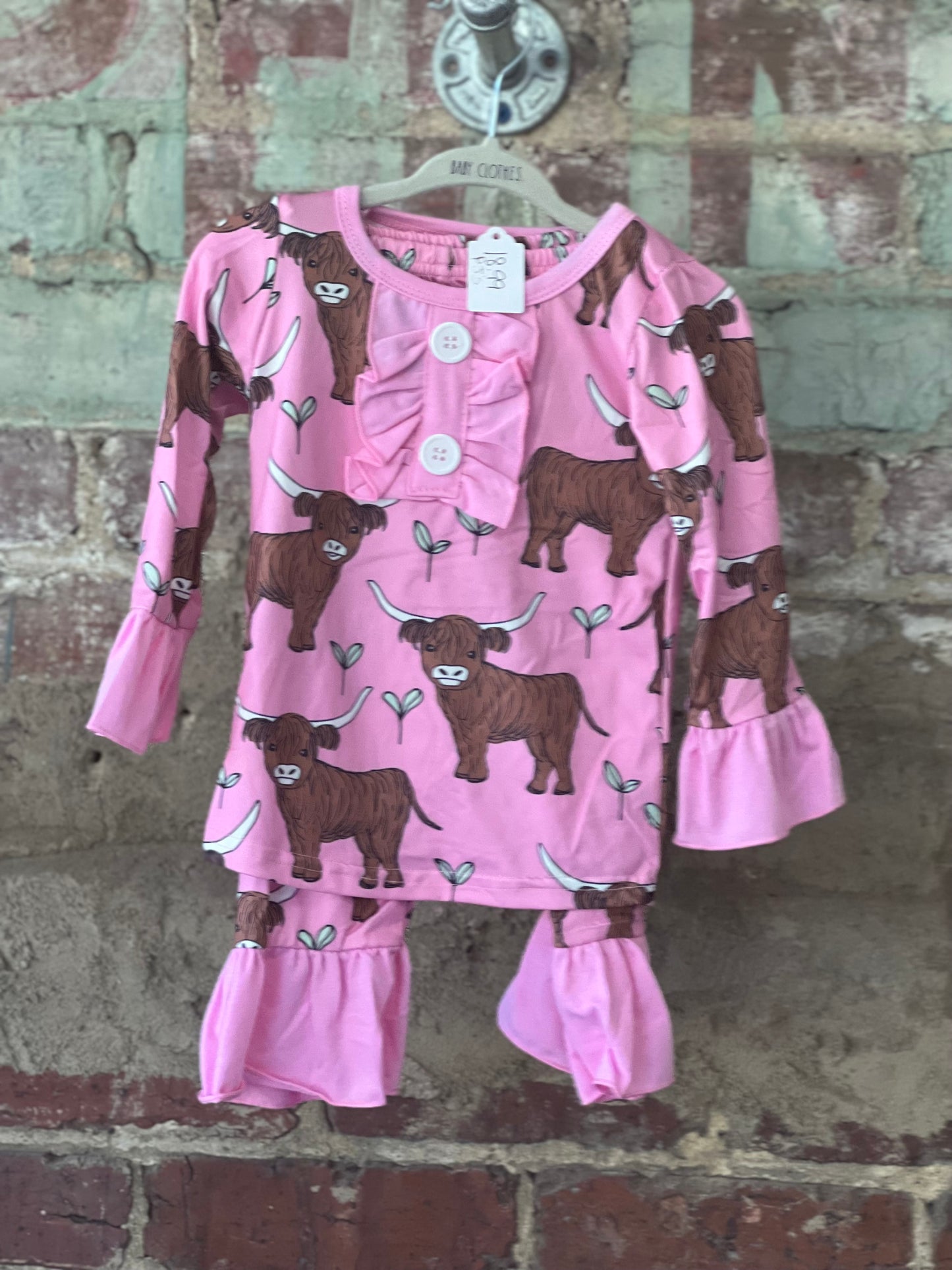 Little girl cow pj's