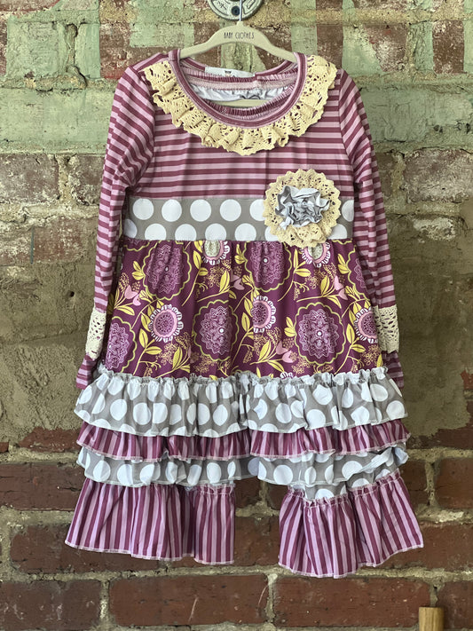 Little girl purple ruffle set